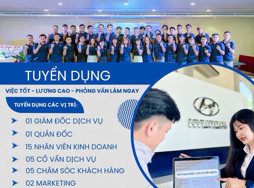 TUYỂN DỤNG NHÂN SỰ CUỐI NĂM 2024 TẠI HYUNDAI PHÚ LÂM